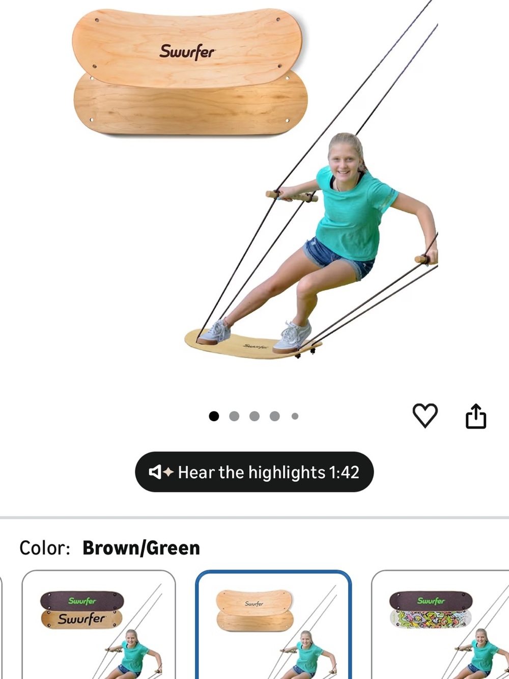 Surfer Wood Swing Board